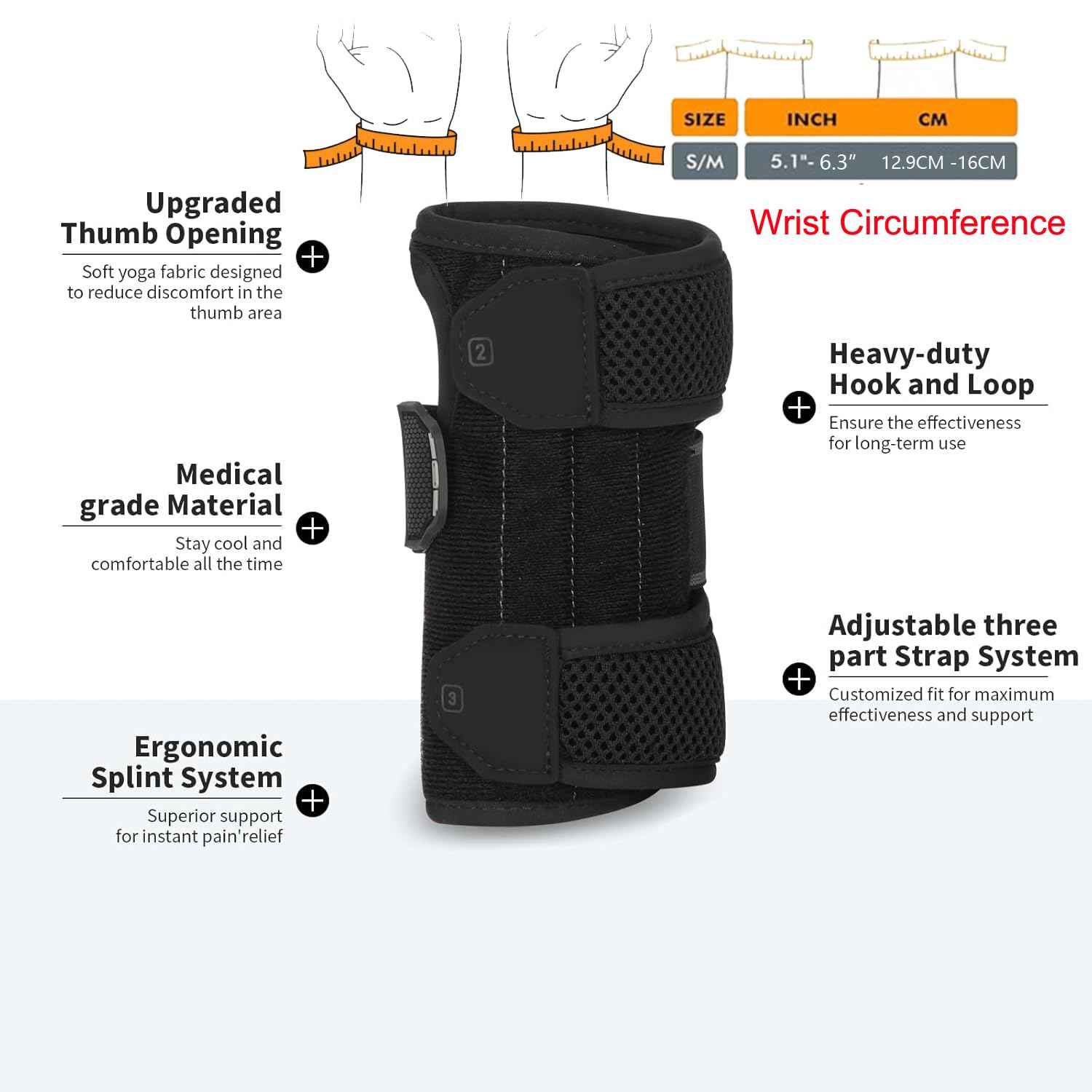 Carpal Tunnel Wrist Brace Night Support - Stop Pain While Sleeping Wrist Support for Women Pregnancy, Office Adjustable Lightweight Hand Brace Splint for Tendinitis, Arthritis