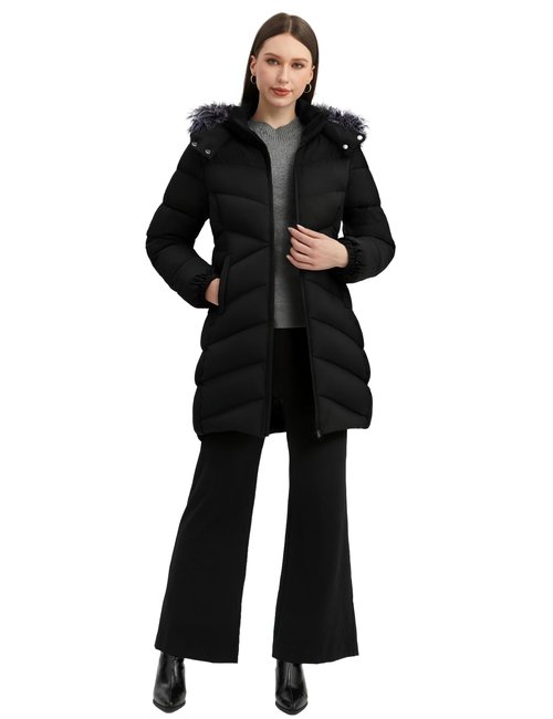 wantdo Women's Lightweight Puffer Coat Warm Bubble Jacket (Black, X-Large)