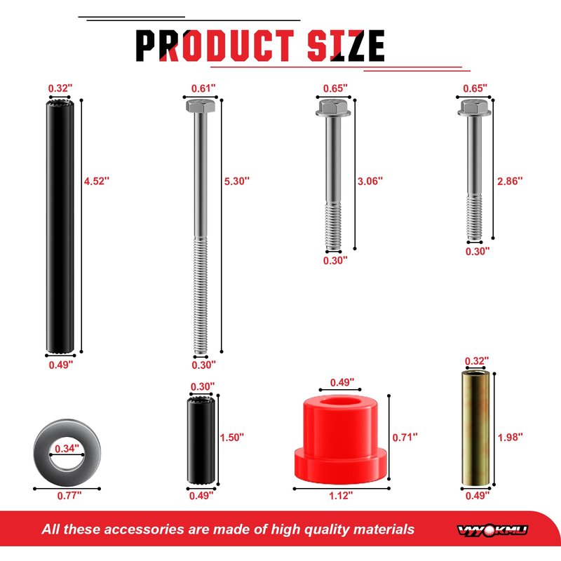 VYYOKMU Club Car Precedent Front Bushing Kit with Screw Bolt, Golf Cart Front Lower Spring & Front Upper A Arm Bushings and Sleeves for 2004-UP Club Car Precedent, Club Car Bushing Kit OEM# 102289901