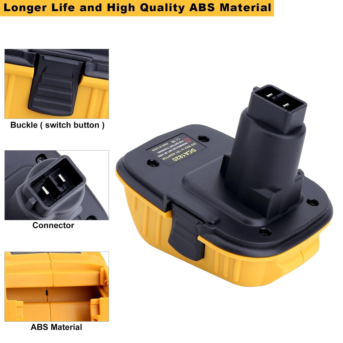 2-Pack DCA1820 Adapter Compatible with Dewalt 18V to 20V Adapter, Compatible with Dewalt 18V Cordless Drills, Circular Saw and Sanders, Fits New 20V Max Lithium Batteries DCB201 DCB203 DCB204 DCB206