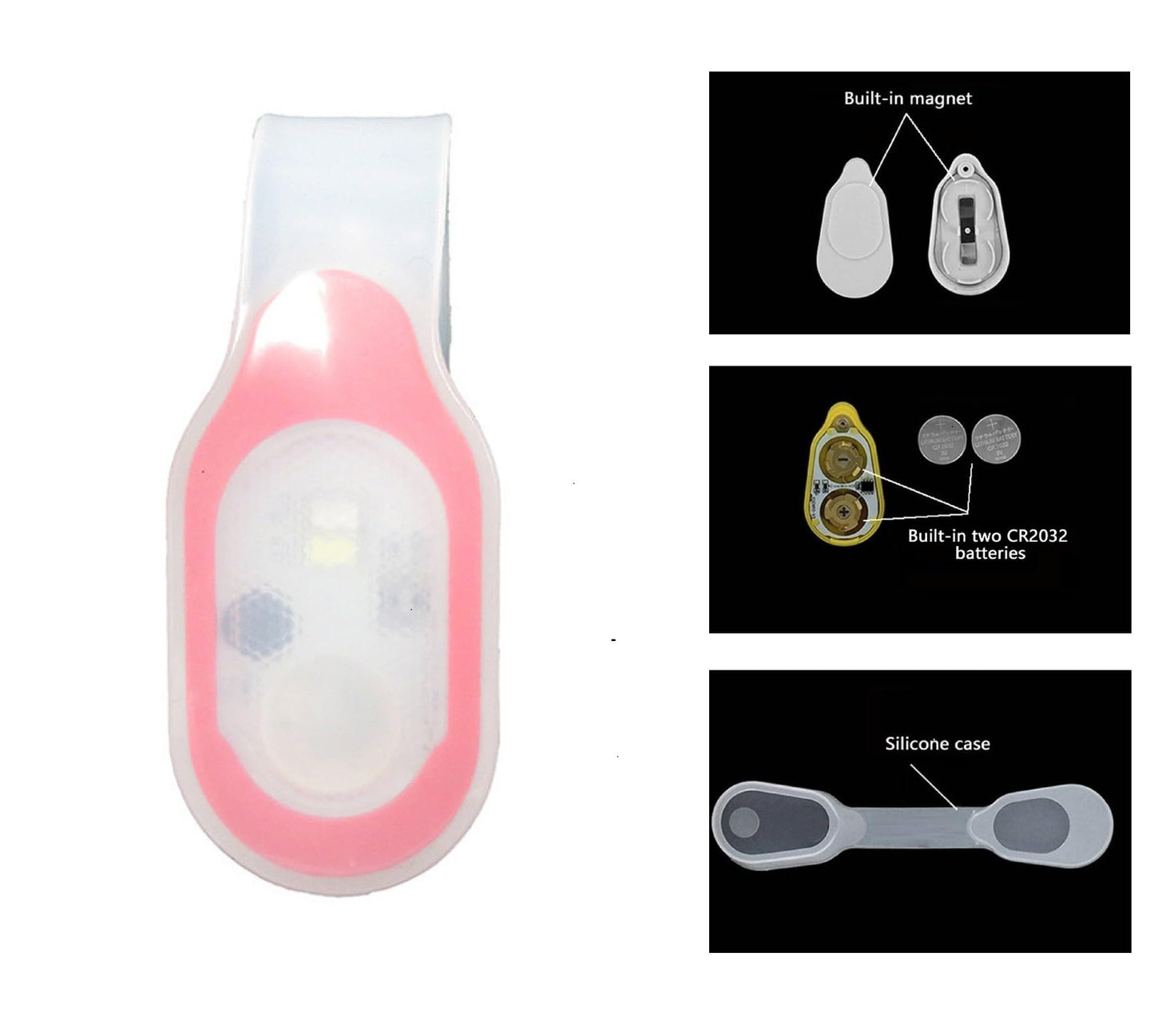 LED Flashlight Clip On Flashlight Nursing Night Light Clip Hands Free Rechargeable Safety Night Shift Lights for Outdoor Sports