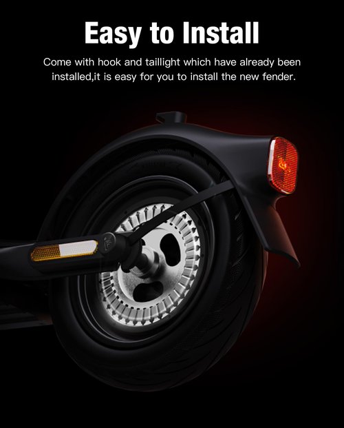 Scooter Rear Fender Assembly with Hook&Taillight Integrated Compatible with Ninebot by Segway F2 / F2 Pro / F2 Plus Kickscooter Rear Mudguard Support Bracket F2 Series Fender Original Accessories