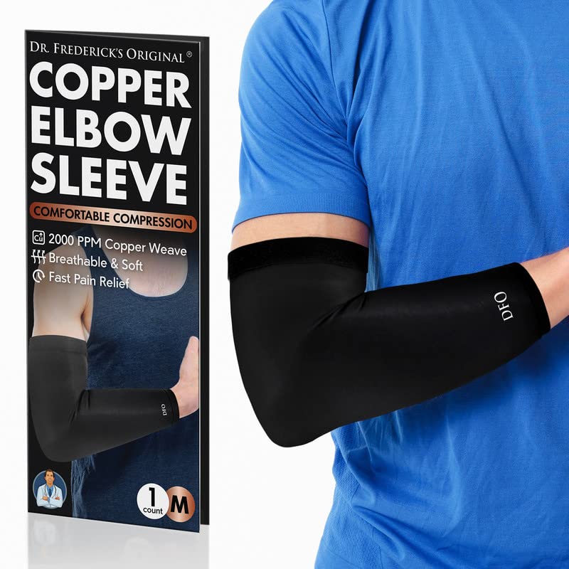 Copper Compression Elbow Sleeve - Medium for Pain Relief