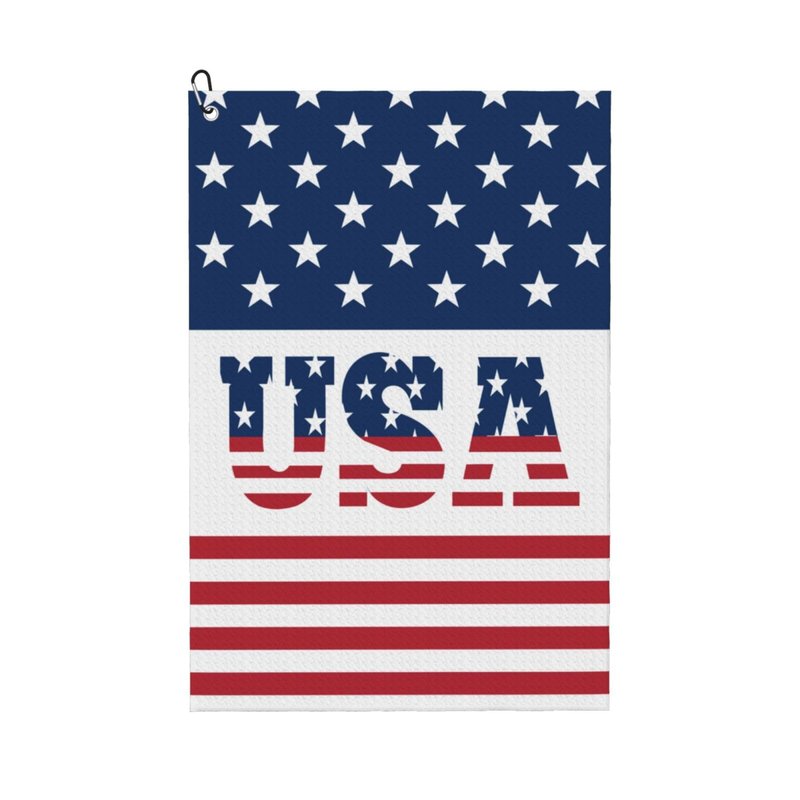 BJQ USA Golf Towel American Flag Golf Towel with Carabiner Clip Microfiber Towel for Golf Bags Men and Women Golf Accessories