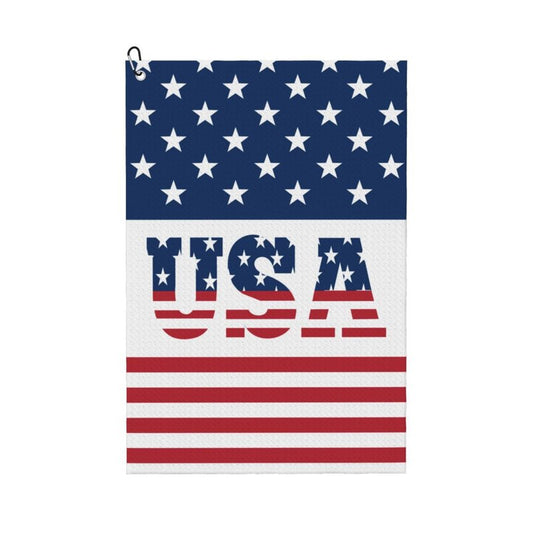 BJQ USA Golf Towel American Flag Golf Towel with Carabiner Clip Microfiber Towel for Golf Bags Men and Women Golf Accessories