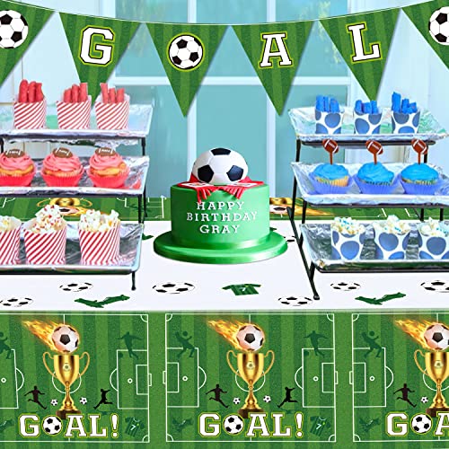 Soccer Party Tablecloths - 4 Pack Disposable Table Covers 51'' x 86''