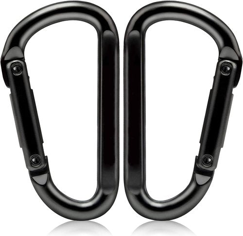 EZYA Heavy Duty Carabiner Clips - 860lbs Iron Carabiners for Keys, Gym, Camping & Hiking Gear | D-Ring Keychain Hooks