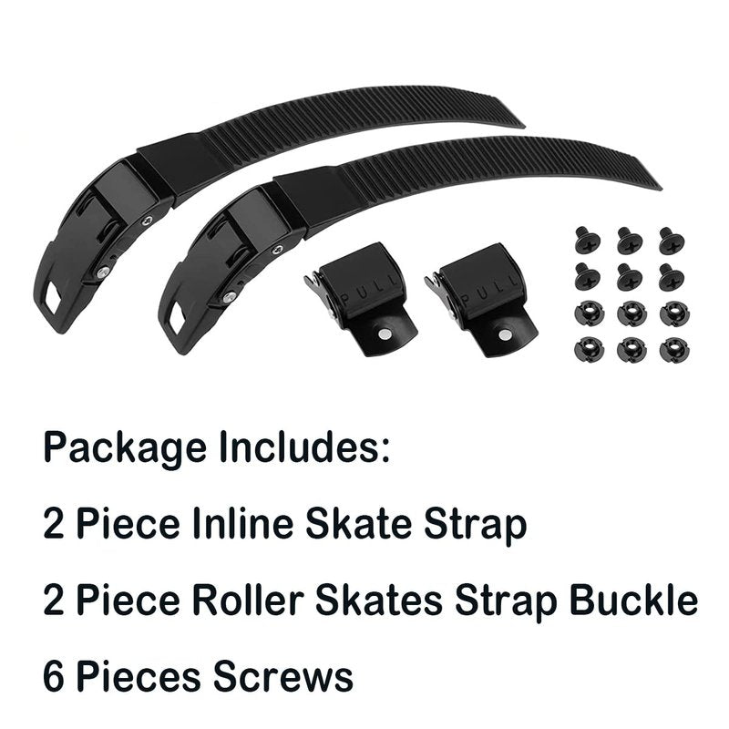 SAUYRASY 1Pair Rollerblade Replacement Straps Inline Skate Strap Replacement Inline Roller Skate Straps with Screws Nuts For Men Women Kids