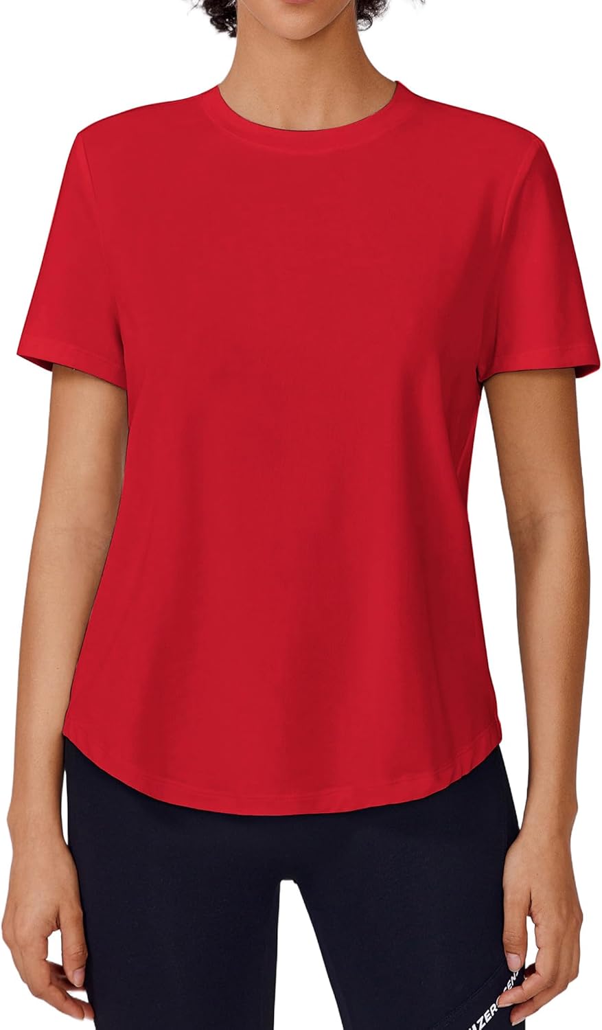 PINSPARK Soft Workout Tops for Women - Quick-Dry Athletic Tee with UPF 50+ Sun Protection | Ideal for Running & Hiking