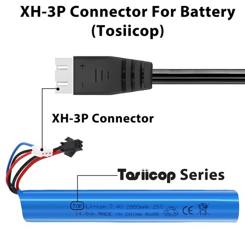 Gel Blaster Battery Charger - 7.4V 3 Pin Replacement for Splat Ball & RC Car Accessories | 2-Pack