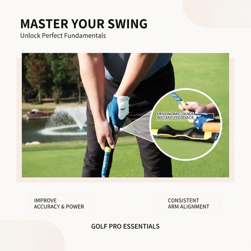 HIOBptee Golf Beginner Swing Fix 3-Piece Set - Wrist Corrector, Hand Grip Trainer & Arm Alignment Strap for New Golfers, Good Gift