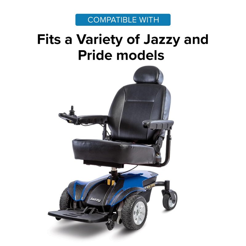 AlveyTech 72 mm Front Anti-Tip Wheel Assembly with Bearings for Jazzy & Pride Scooters & Power Chairs - Replacement Black Scooter Wheels with 608ZZ Bearings, fits Jazzy Elite Power Chair (WHLATIP1004)