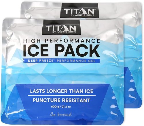 Arctic Zone Titan Deep Freeze Ice Pack - 600g High-Performance, Puncture-Resistant Cold Pack (2 Pack)