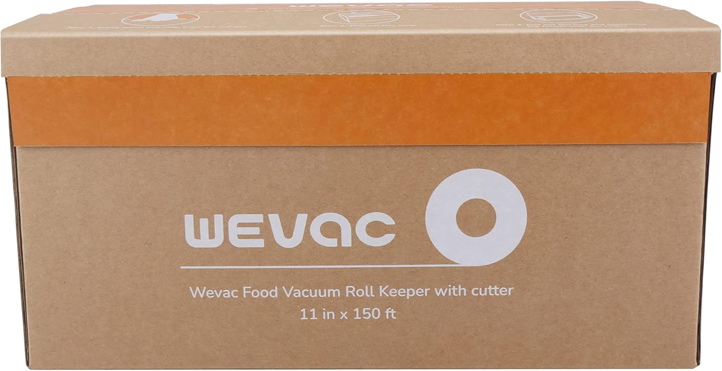 Wevac Food Vacuum Seal Roll - 11” x 150’ with Cutter, BPA-Free, Ideal for Meal Prep & Storage