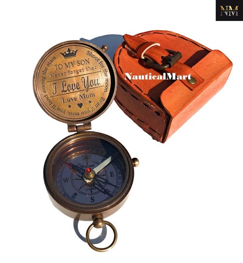 Personalized Brass Compass Gift to My Son - Compass for Anniversary, Birthday, Graduation Day, Confirmation Gift, Valentine Gift, Parting Gift, Sailor Gift