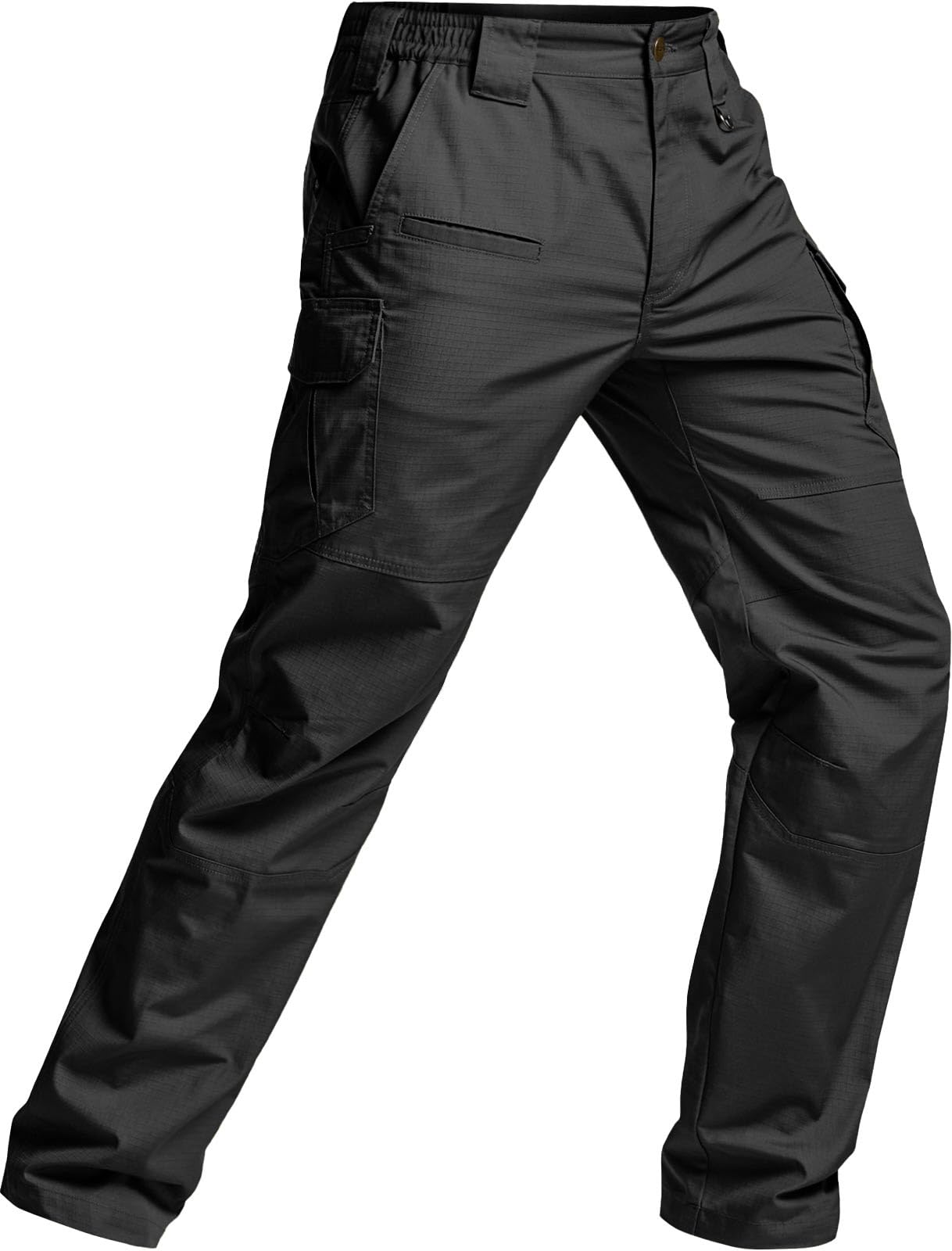 CQR Men's Tactical Pants, Water Resistant Ripstop Cargo Pants, Lightweight EDC Work Hiking Pants, Outdoor Apparel, Raider Mag Pocket Black, 36W x 32L