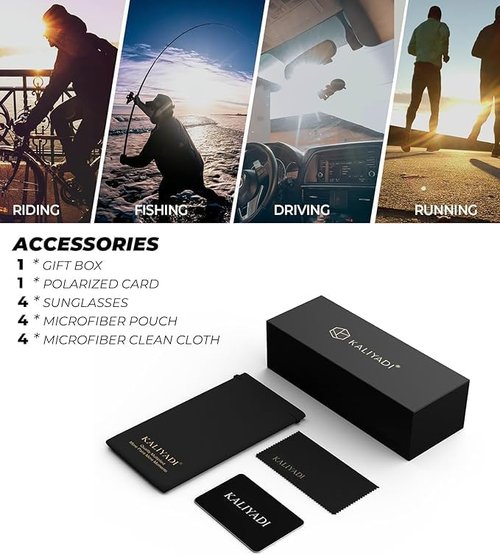 KALIYADI Polarized Sunglasses for Men - Classic UV Protection for Driving, Fishing & Golf