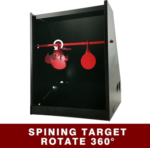 Atflbox BB Gun Target Trap - 7 x 9 Inch with 20 Paper Targets & Spinning Metal Silhouettes | Ideal for Airsoft & Rifle Shooting