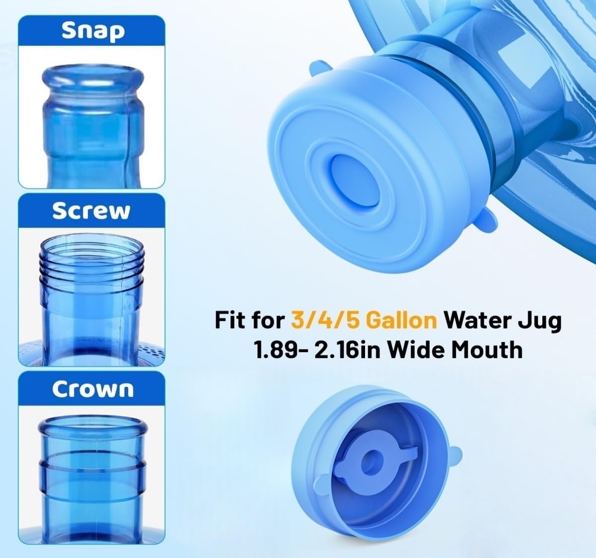 Myvision Replacement Hose & Cap for Electric Water Dispenser Pump, Contains Food Grade Silicone 5 Gallon Water Bottle Cap ×1 and Food Grade Hose ×1 Extended and Thickened Total Length 2.8 FT