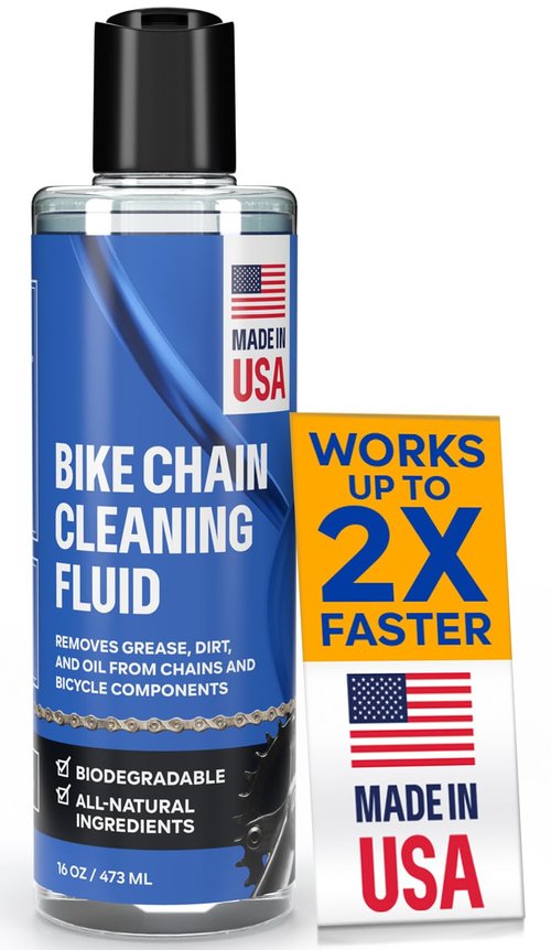 Bicycle Chain & Component Cleaning Fluid - 16oz Chain Degreaser Works in Minutes - Made in USA - Compatible With All Chain Scrubbers Or Apply Directly To Chain - Bike, Motorcycle & Chainsaw Chains
