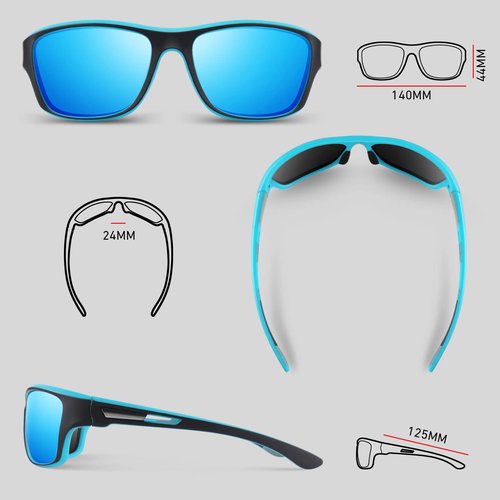 WEAROYO Polarized Sports Sunglasses for Men Women,Fishing Driving Rectangular Goggles UV400 Protection