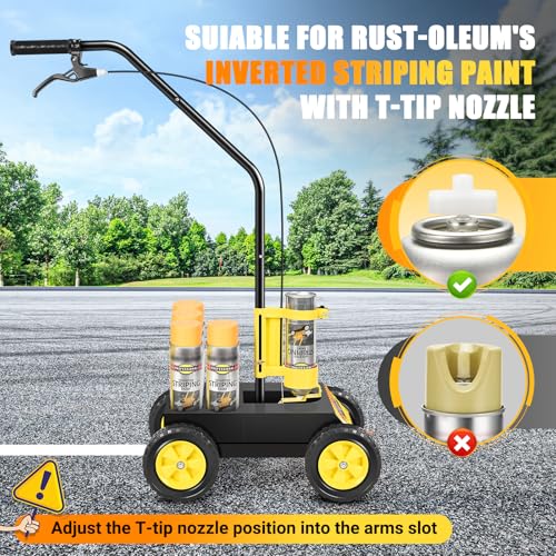 Parking Lot Striping Machine - Adjustable 2-4" Line Striper - Black