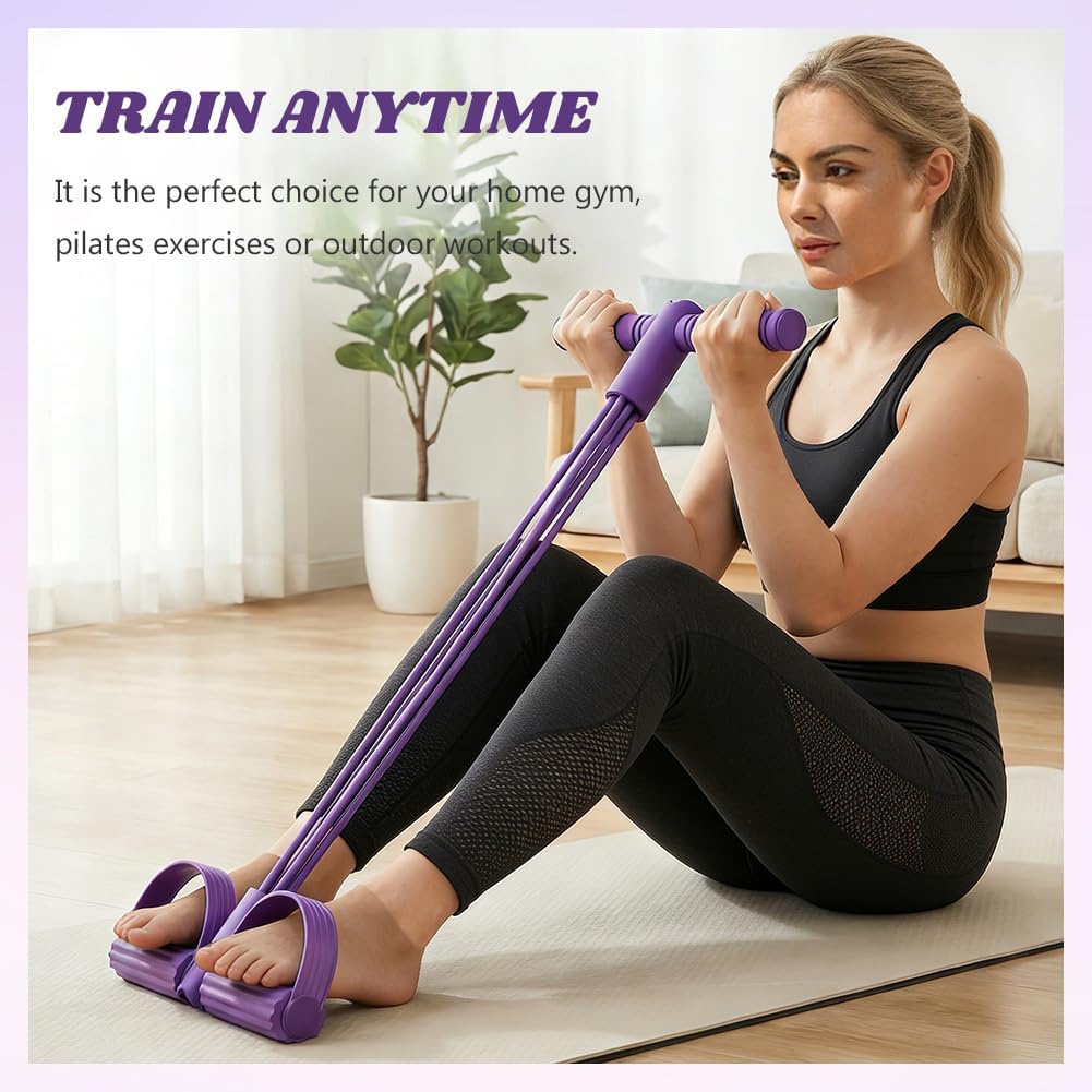 Skiennix Pedal Resistance Band - 6-Tube Multifunctional Workout System for Abdomen, Arms, Legs