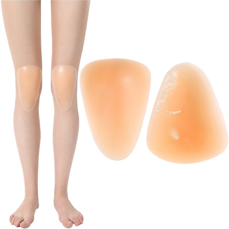 POMAMZ Silicone Knee Pads,Adhesive Knee Brace KneePad for Skiing Skating,Snowboarding,Ateboarding,Roller Skating,Rollerblading,Dancing,Unisex,Skin,M