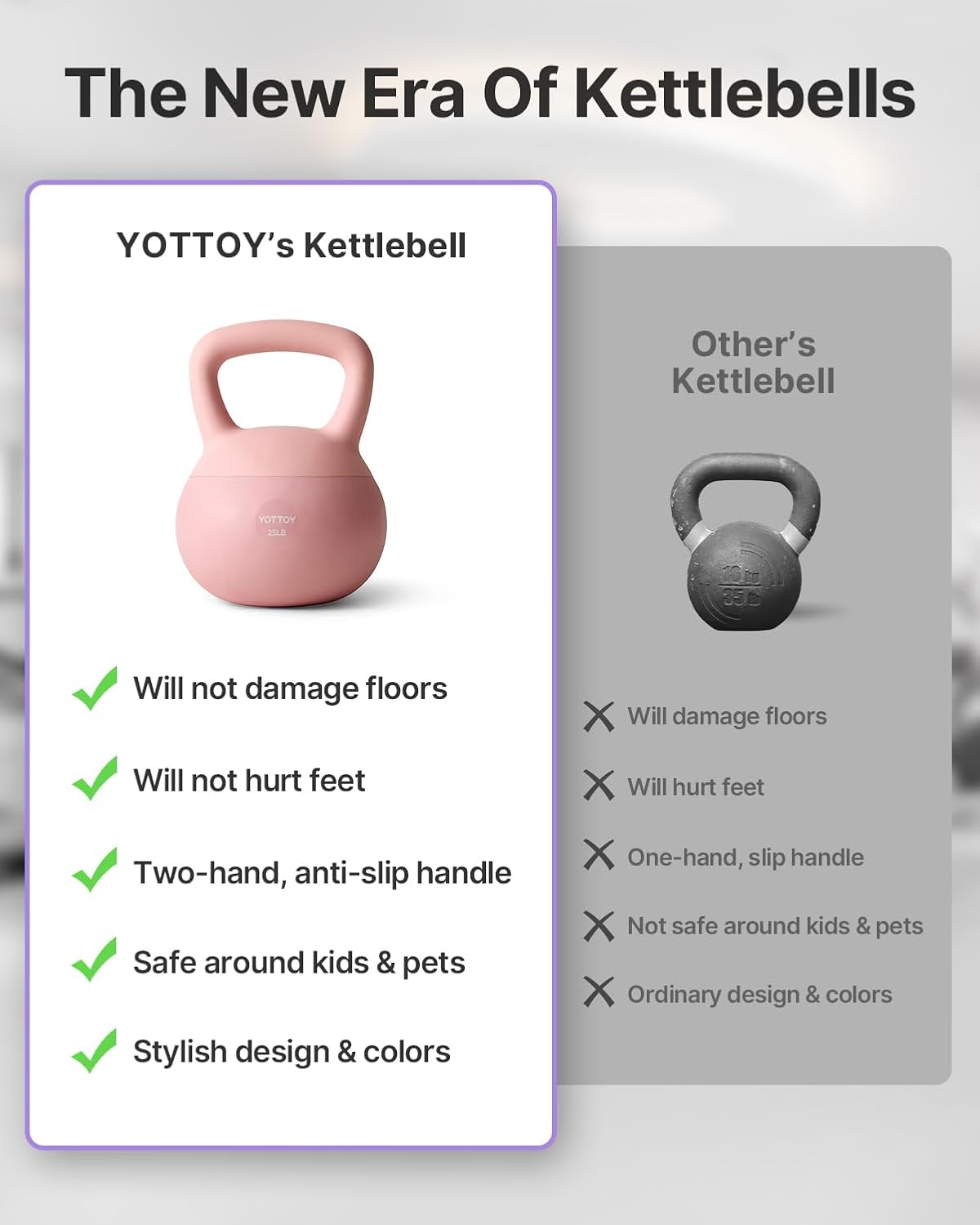 YOTTOY Soft Kettlebell - Anti-Slip Grip Weight for Safe Home Workouts | Perfect for Strength Training