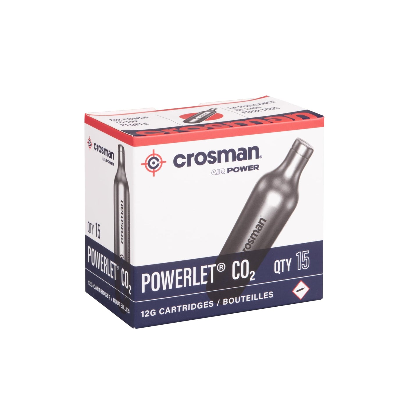 Crosman Powerlet CO2 Cartridges for Air Rifles, Air Pistols & Paintball - Snug Fit, Leak-Free Seal, Durable Metal Construction - Made in USA, Multi-Pack Options.