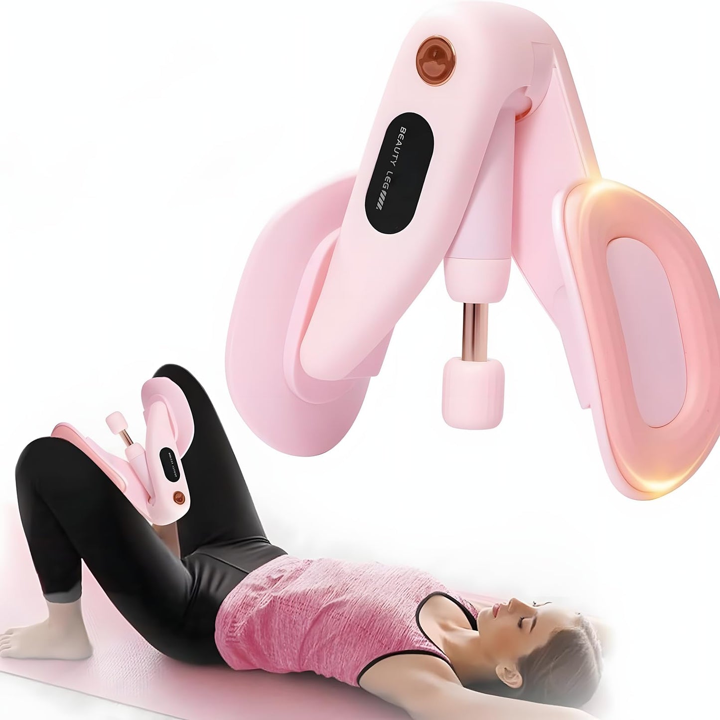 Muxiyilu Leg Toner for Women, Dual-Action Inner Thigh Exerciser and Leg Adductor Machine for Home Workout - Portable Home Gym Equipment for Hip Thigh Slimming, Toning and Strengthening(Pink)