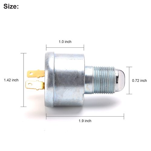 10L0L Golf Cart Starter Ignition Key Switch for EZGO Electric Golf Cart 17421G1, 2 Terminal Prongs