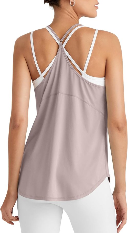 G4Free Women's Athletic Tank Top - Lightweight Racerback Gym & Pilates Y-Back | Loose Fit Running Top