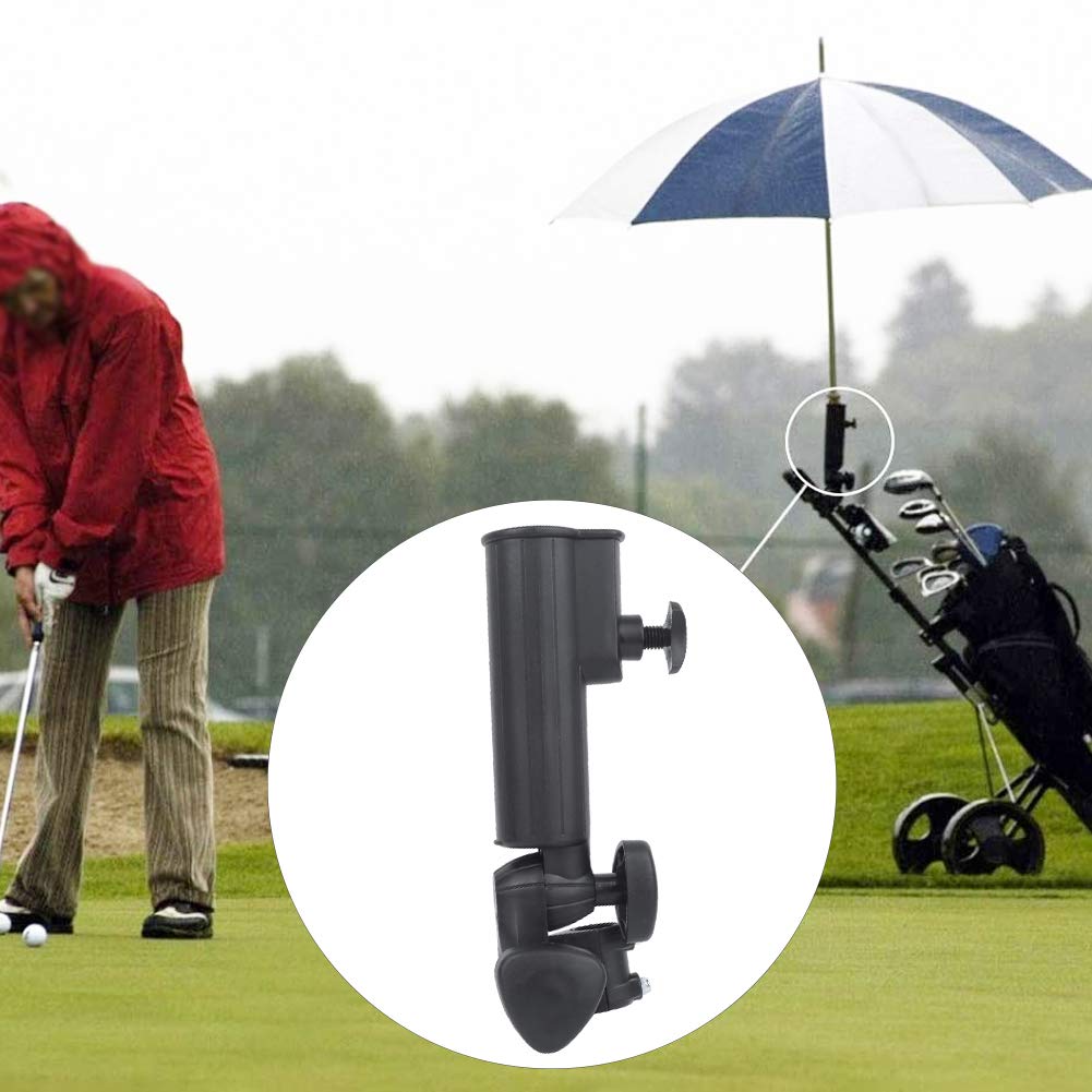 GBSCLOVER ABS Golf Cart Umbrella Holder, 1.57in Inner Golf Push Cart Umbrella Holder, 180° Adjustable Carts Umbrellas Frame for Golfs Trolleys, Wheelchair or Other Similar Trolleys