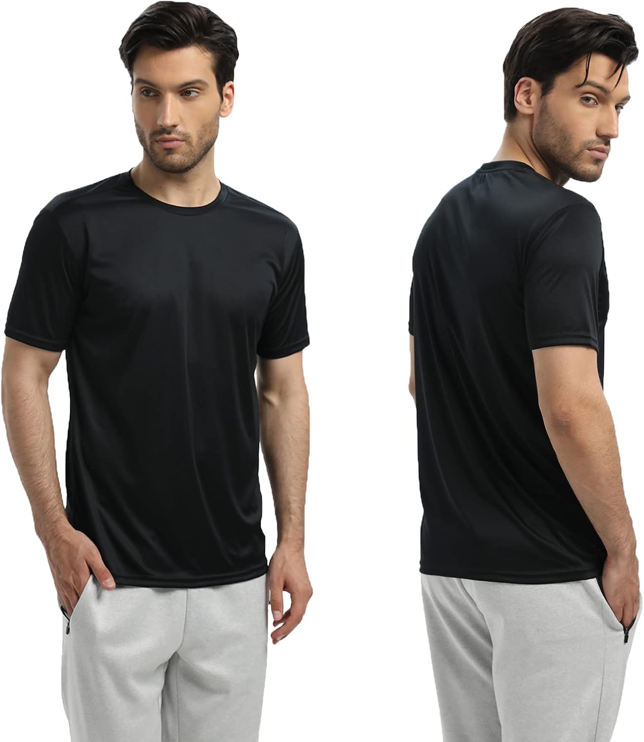 Skiennix Men's Quick Dry T-Shirts - Lightweight 5-Pack Short Sleeve Workout Tops for Gym & Running