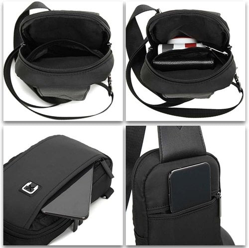 DONGKER Waterproof Sling Crossbody Bag - Adjustable Shoulder Strap & Headphone Jack | Ideal for Hiking & Travel