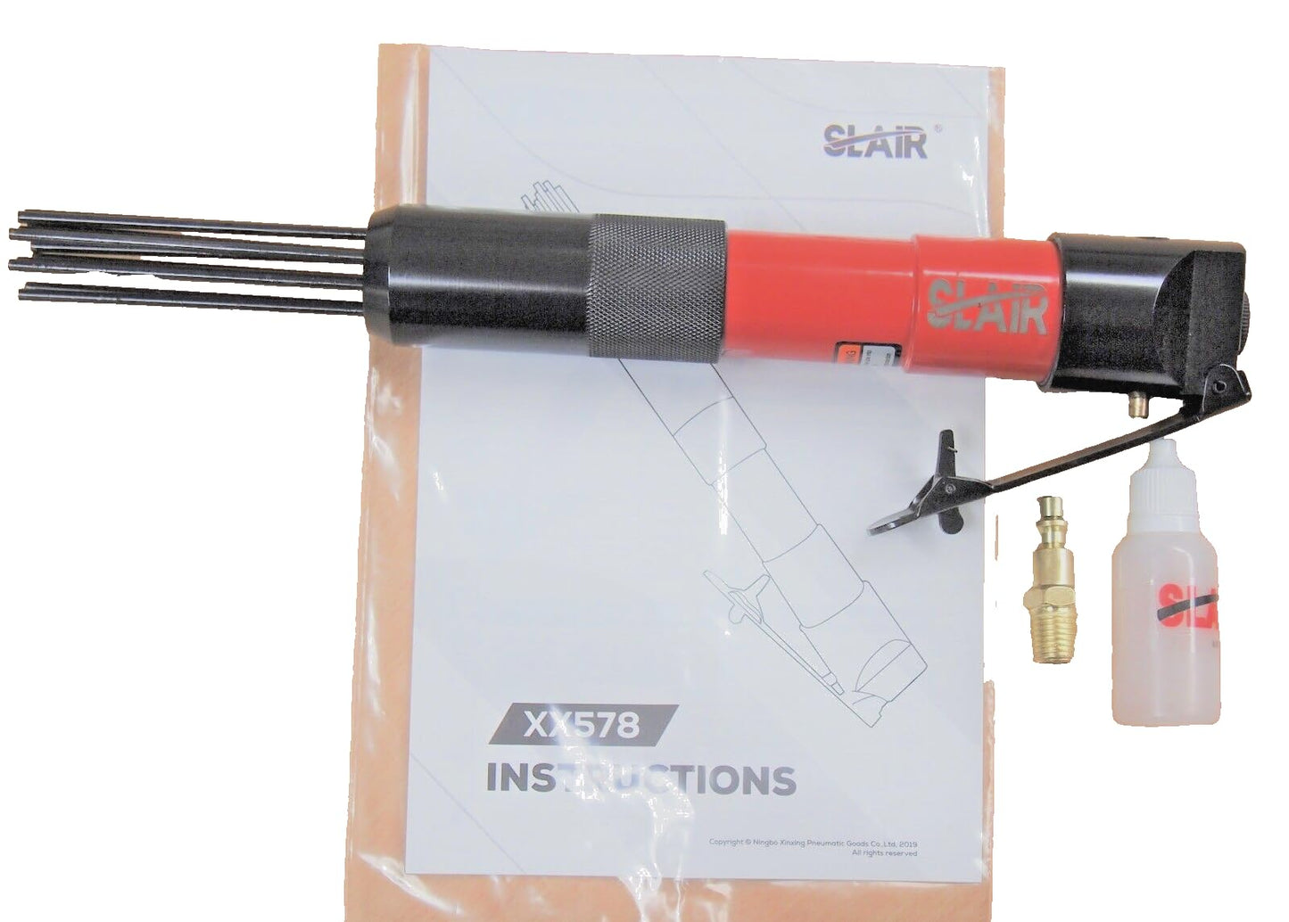 SLAIR 12"" Air Pneumatic Compact Needle Scaler 5000BPM 12 Needles Remove Paint Rust Welding XX578