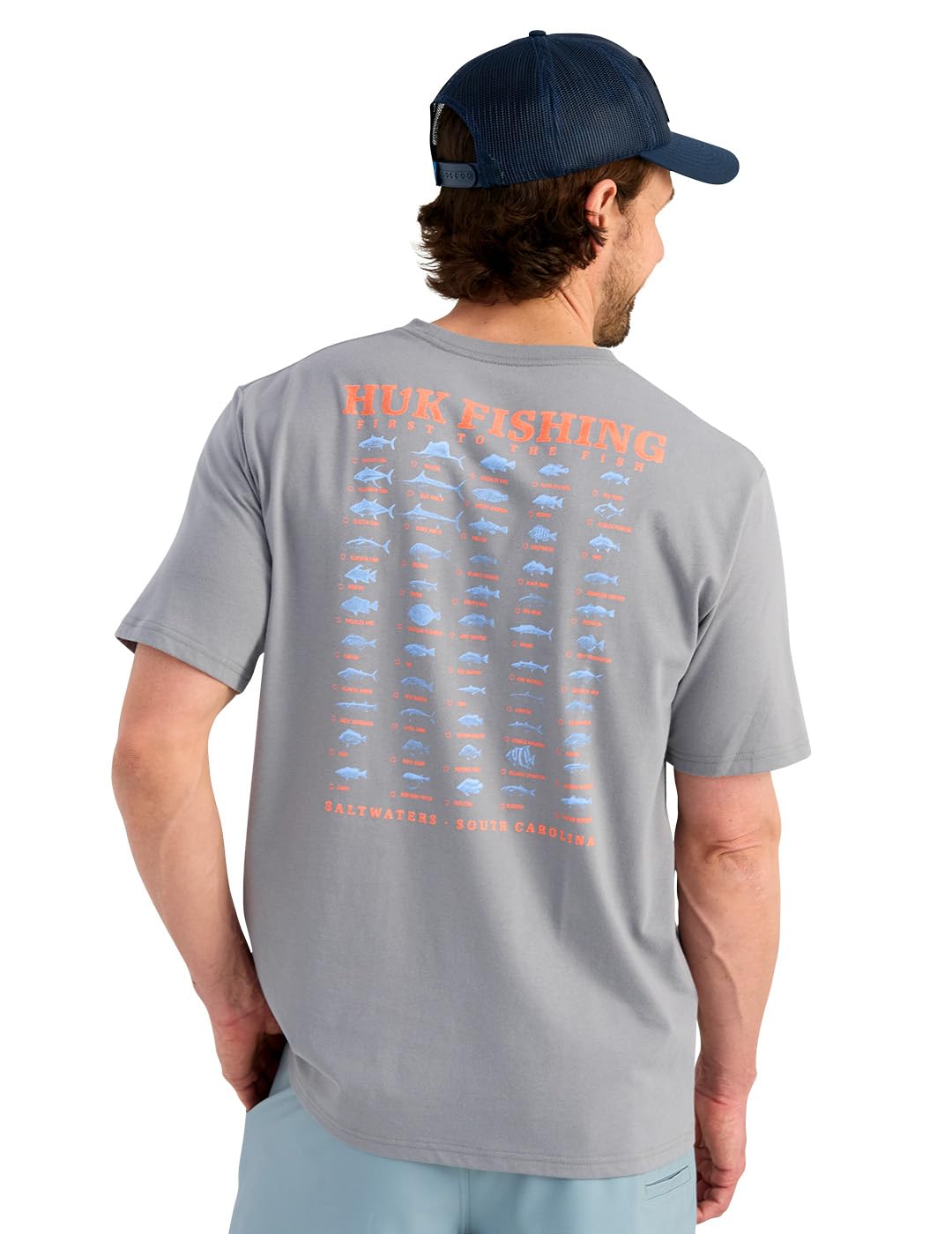 HUK Mens Short Sleeve Performance Tee, Fishing T-Shirt for Men, Saltwater Fish - Night Owl, X-Large