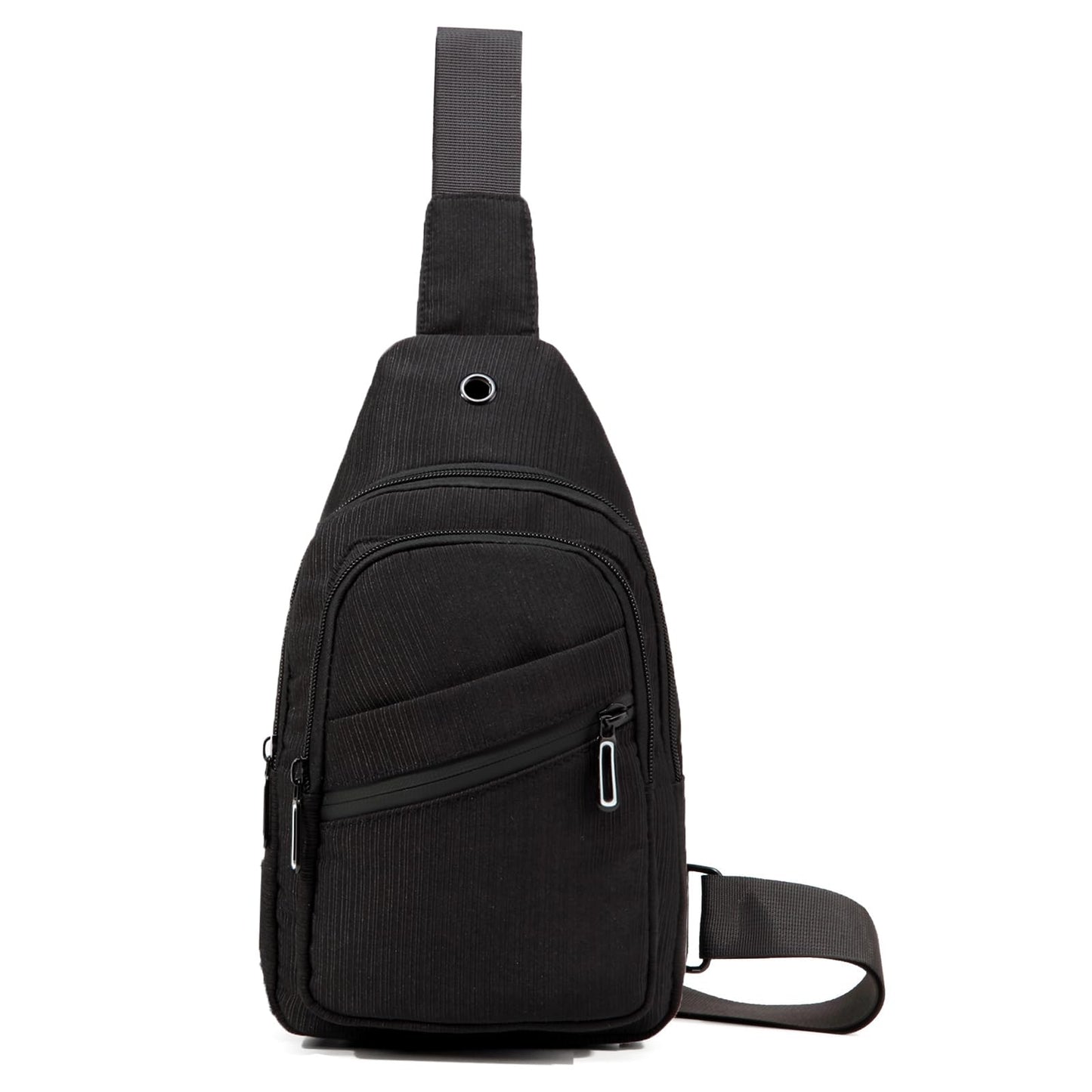 AOSTIHOT Small Sling Backpack Crossbody Sling Bag for Women, Casual Chest Daypack Cross Body for Travel Running Hiking Black White