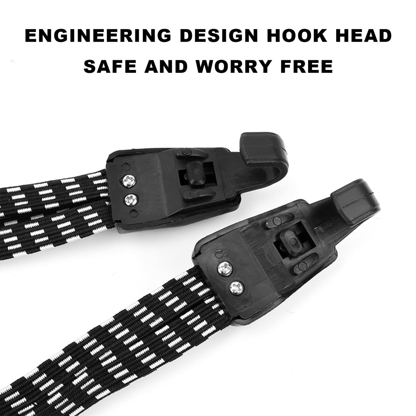 Oumers 3Pcs Elastic Bike Strap, Adjustable Bicycle Bungee Cords with Hooks Wear-Resistant and Tensile Resistant Bike Luggage Straps Strong and Sturdy Bicycle Luggage Rope