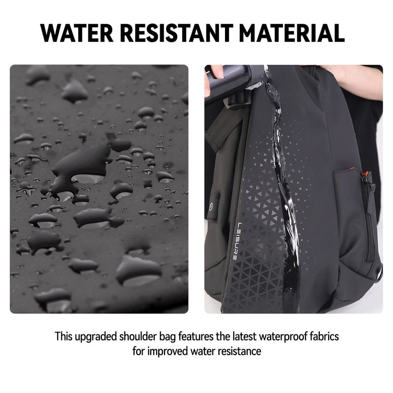 SUNMOP Small Black Sling Crossbody Backpack Shoulder Bag for Men Women, Lightweight One Strap Backpack Sling Bag for Hiking Walking Biking Travel Cycling USB Charger Port,Black-2