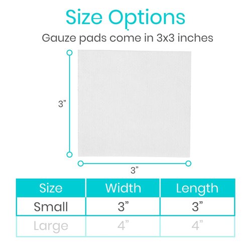 Vive Care 3x3 Sterile Gauze Pads (100 Piece) - Individually Wrapped 2-Pack Wound Dressing for Cleaning & Cushioning - Non-Adhesive Highly Absorbent Bandages