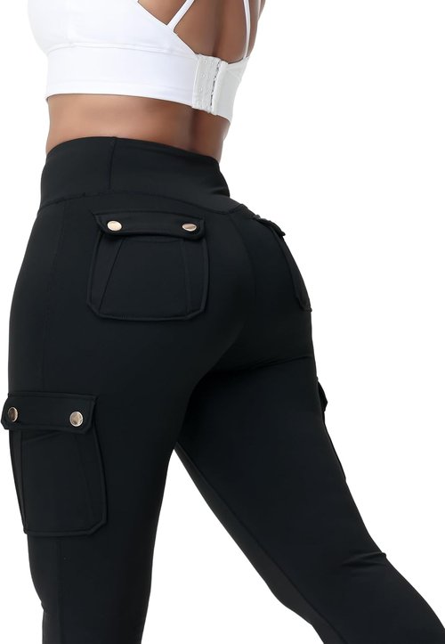 Madrirdma Cargo Leggings - High Waist Workout Pants with Pockets for Women | Flare Yoga Style