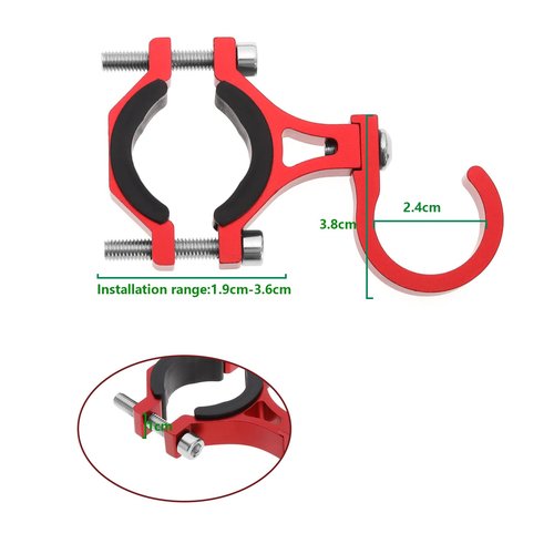 The Lord of the Tools Electric Scooter Hook Universal Scooter Hook Aluminium Hanger Hook Multifunctional Scooter Hanging Hook Accessories for Electric Scooters Bicycles Motorcycles Red