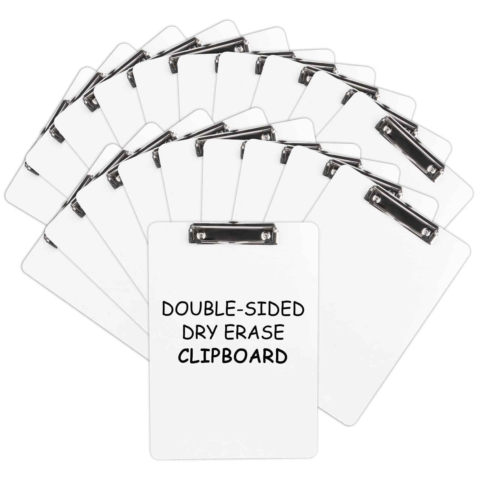 Macroclo Dry Erase Wood Clipboard 20 Pack, Hardboard Clip Board 8.5x11 for Classroom, Students, Kid, Size 9" x 12.5", Double-Sided White Board, with Low Profile Clip, Office & School Supply