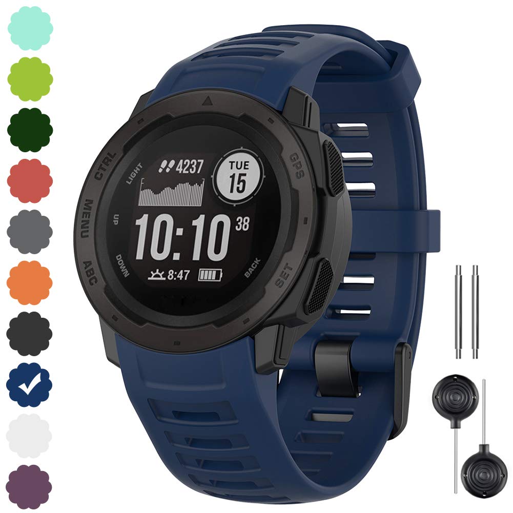 Watbro Bands Compatible with Garmin Instinct Sports GPS, Soft Silicone Adjustable Replacement Wristbands for Garmin Instinct/Tide/Tactical