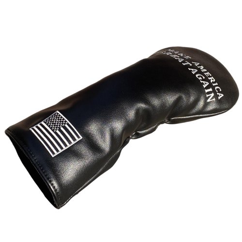 Golf Driver Headcover, USA Patriotism Golf Driver Head Cover fits for 460cc Drivers, Synthetic Leather Golf Club Covers for Men, fits for Taylormade, Cobra, Adams (Black)