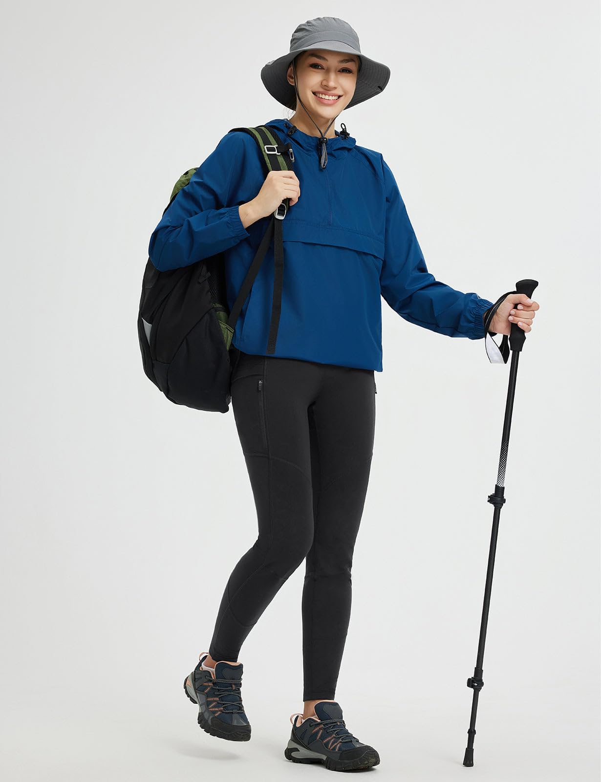 baleaf Women's Fleece Lined Leggings Hiking Ripstop Water Resistant Pants Thermal Warm Winter Tights with Zipper Pockets Cold Weather Gear Black M