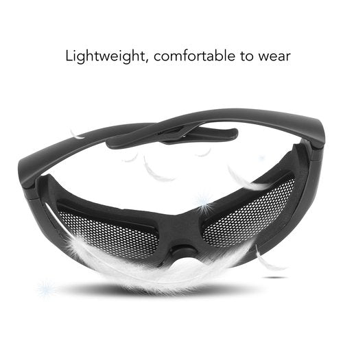 GYZOUKA Windproof Goggles,Wire Mesh Safety Goggles,Breathable Impact Iron Mesh Pattern Protective Glasses Pinhole Glasses,for Outdoor Activities