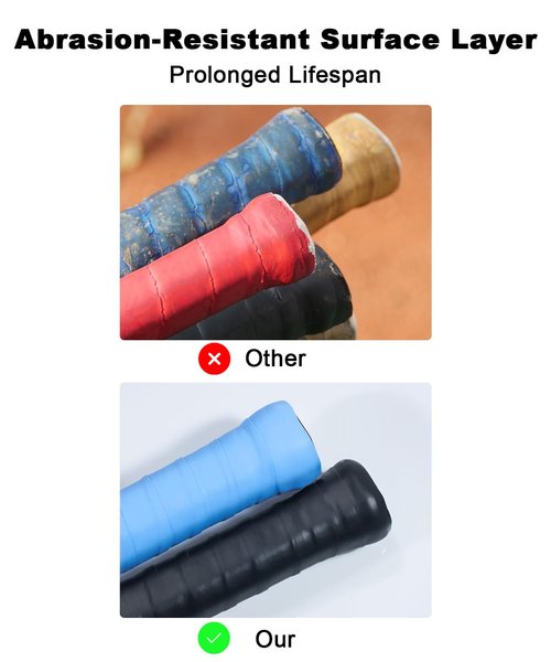 KUZAW 8 Pack Tennis Racket Grip Tape - Tacky Overgrip Non-Slip Sweat-Absorbing Cushion Wrap for Tennis, Pickleball, Badminton, Golf, Baseball, Bat, Universal Grip Tape (8 Pack Multicolor01)